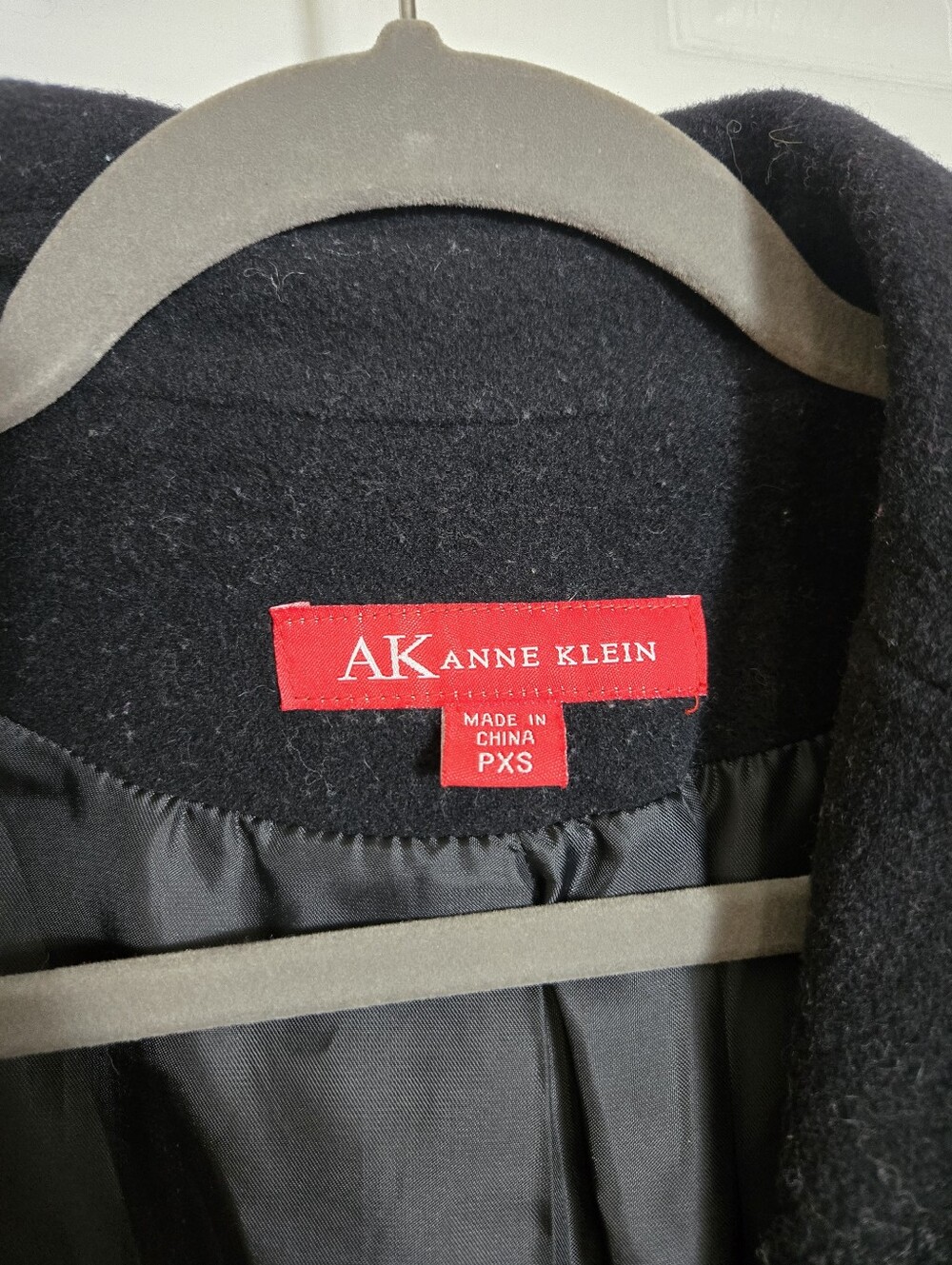 Anne Klein Wool / Nylon Black Buttoned Long Peacoat PXS - Picture 2 of 7